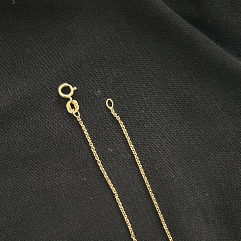 14k GOLD. Made in Italy. 3 Tier strand 14k Gold Necklace. Aqua Charm excluded - Picture 8 of 9